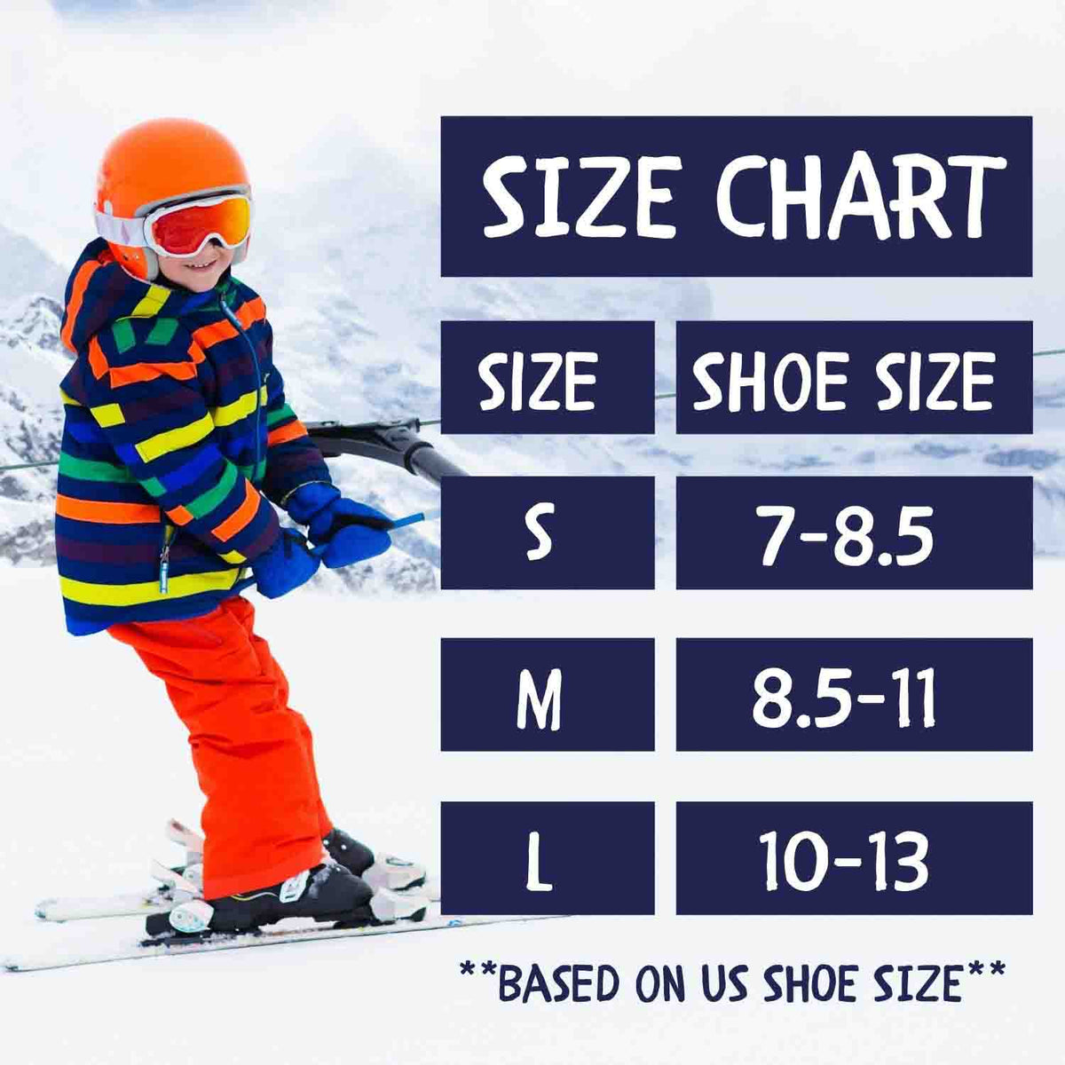 Ski Socks & Snowboard Socks for Kids, Youth, Boys and Girls Merino