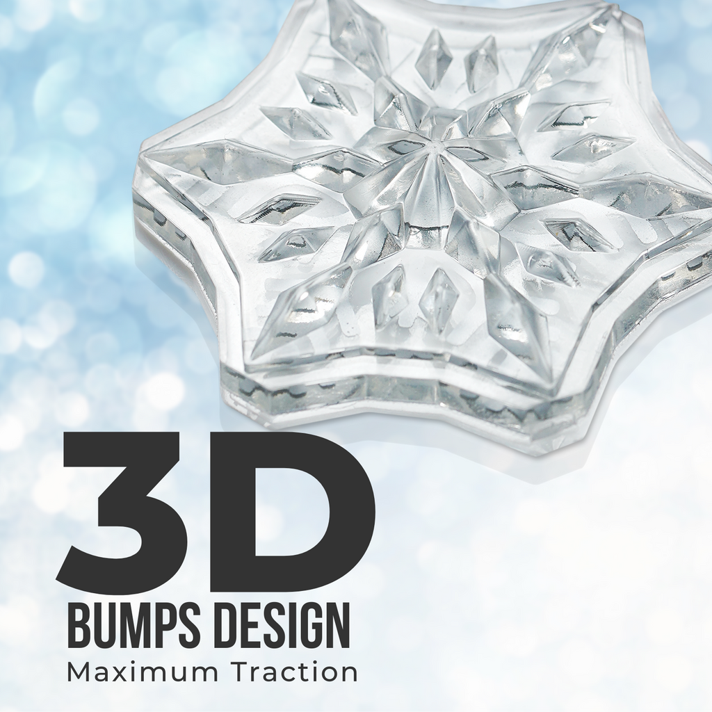 devembr Stomp Pads for Snowboard, 3D Clear Snowflake Snowboarding Stomp  Pads