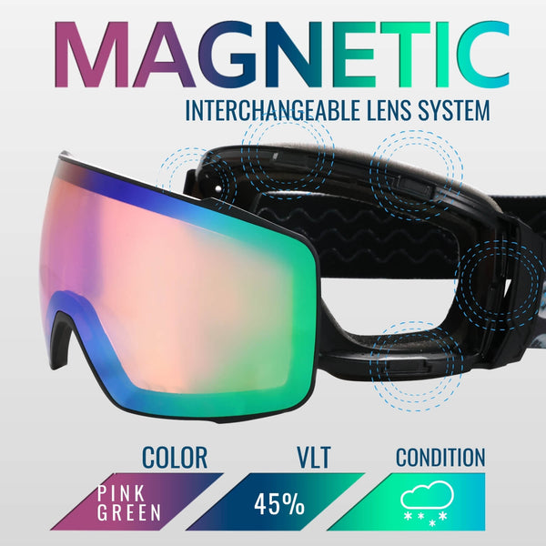 Ski Goggles Spherical Magnetic Lens for Niseko Series (Lens Only)