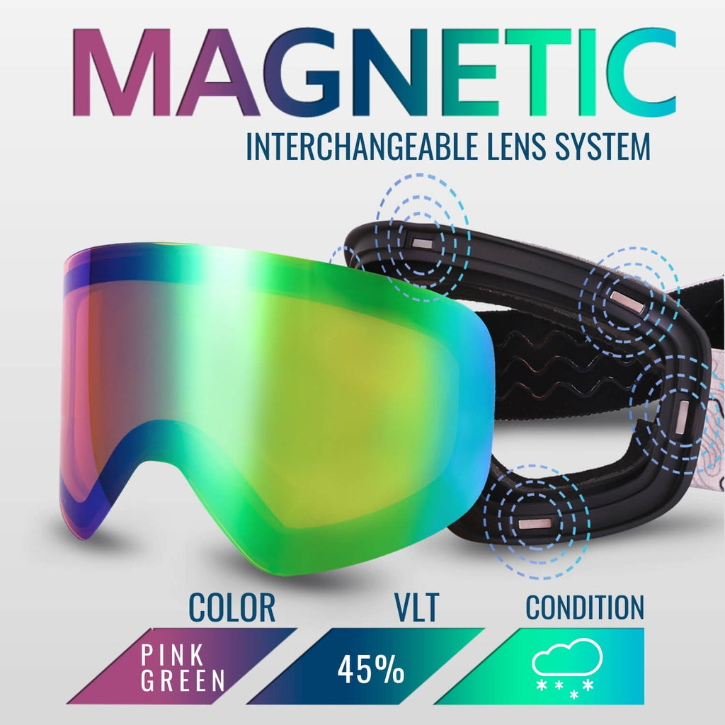 ski goggles magnetic lens Ski Goggles Magnetic Lens for Ski & Snowboard Goggles