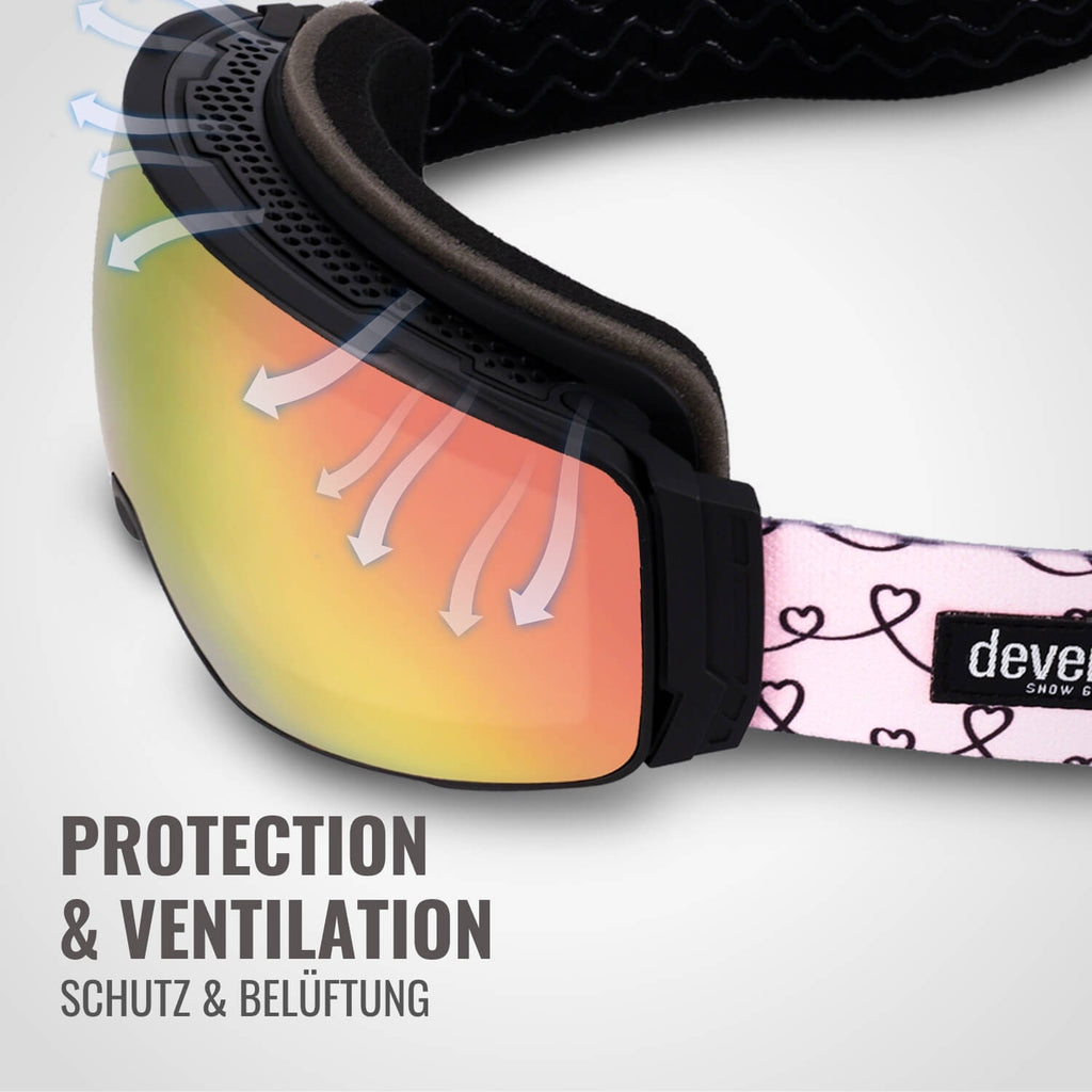 frameless snowboard goggles Ski & Snowboard Goggles for Men and Women | Magnetic Interchangeable Spherical OTG Snow Goggles for Glasses | Anti Fog Snowboarding Goggles
