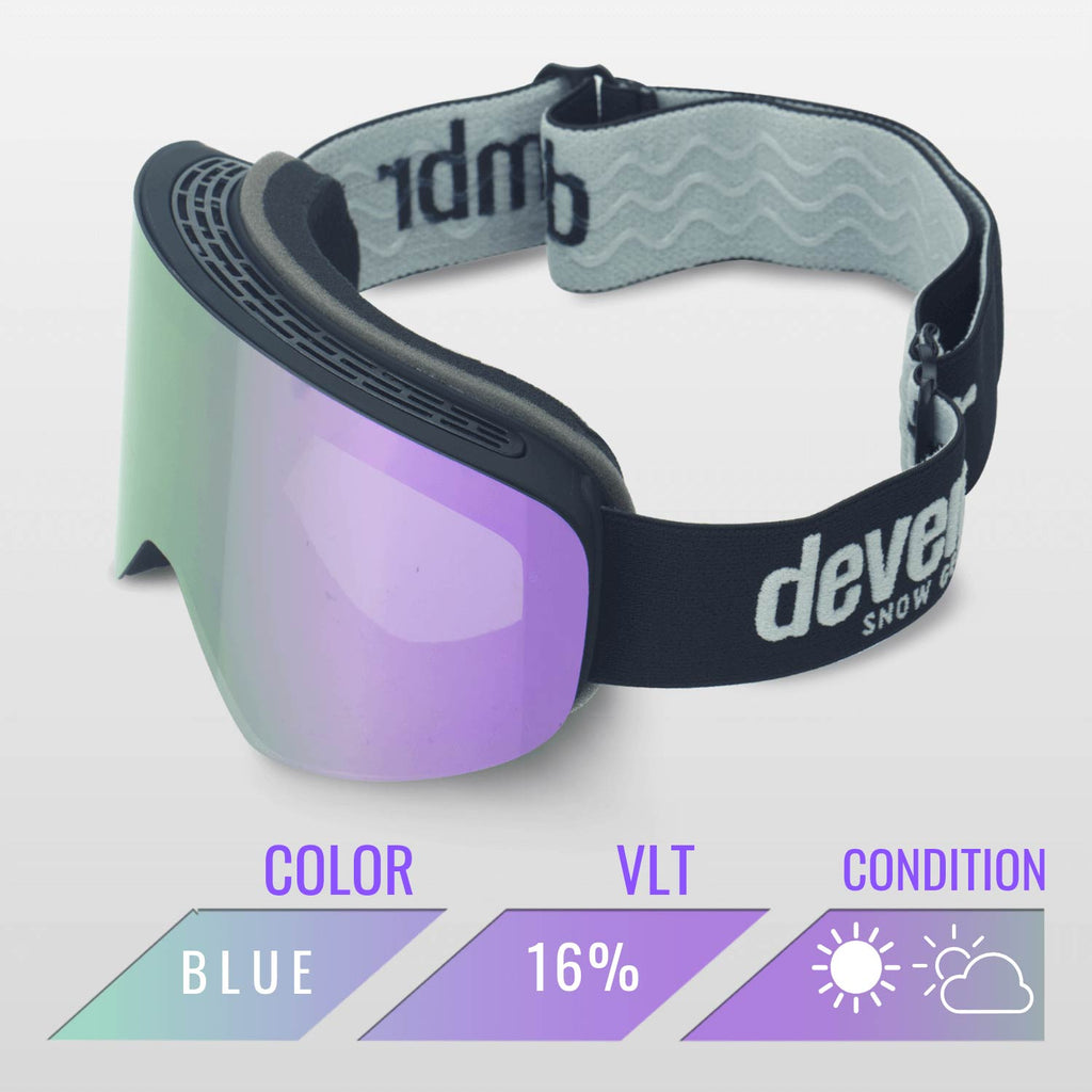 snowboard goggles vlt Ski & Snowboard Goggles for Men and Women | Magnetic Interchangeable OTG Snow Goggles for Glasses | Anti Fog Snowboarding Goggles