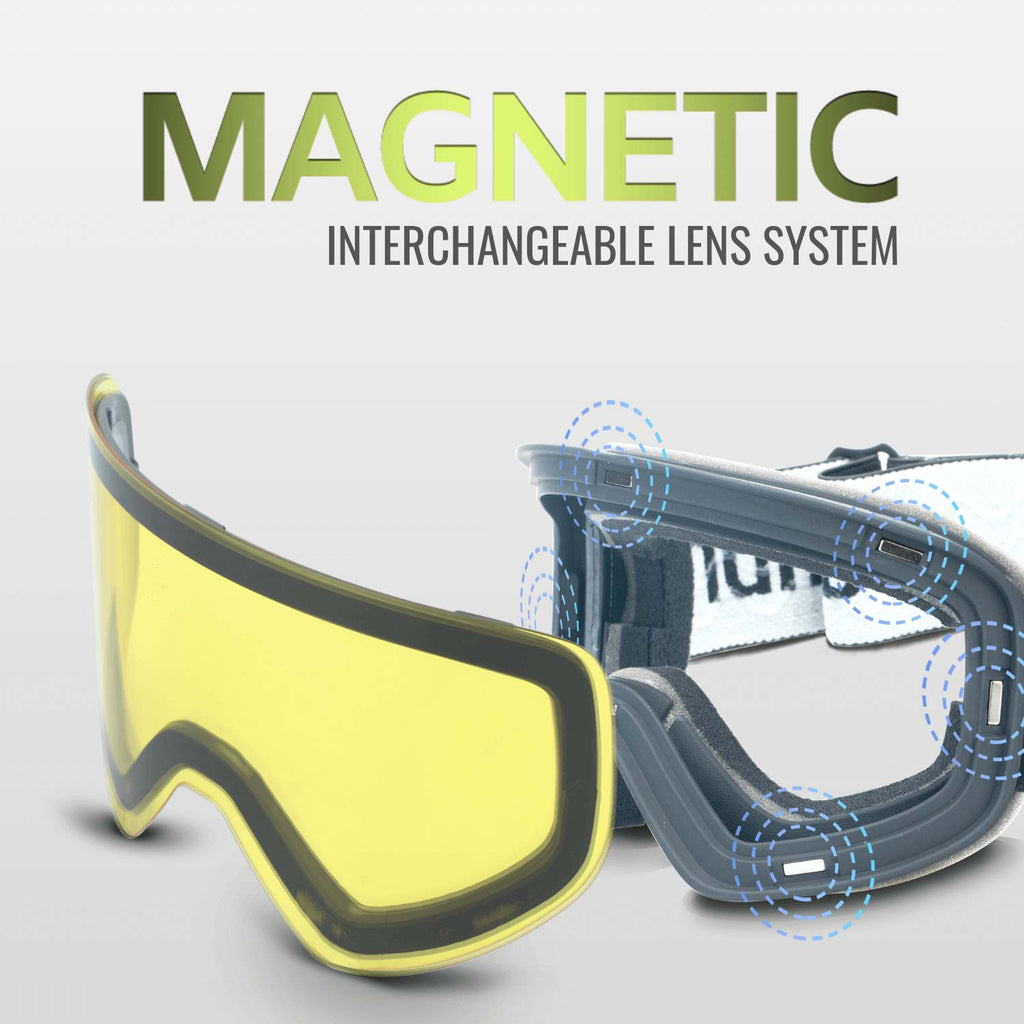 ski goggles replaceable lens Ski Goggles Magnetic Lens for Ski & Snowboard Goggles